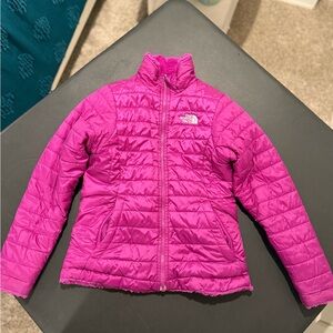 The North Face Mossbud Reversible Insulated Fuchsia Jacket, Girls M 10/12